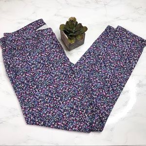 G. H. Bass floral jeans, high rise skinny/ slim